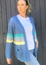 Load image into Gallery viewer, Daisy Striped Cardigan Blue
