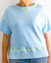 Load image into Gallery viewer, Joey Short Sleeved Sweat Top Pale Blue
