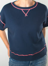 Load image into Gallery viewer, Joey Short Sleeved Sweat Top Navy
