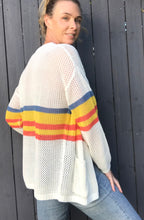 Load image into Gallery viewer, Daisy Striped Cardigan White
